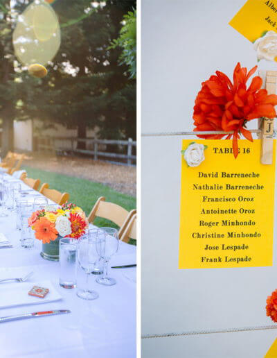 Table setting and arrangements at Rancho Nicasio